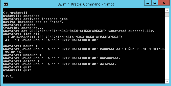 Active Directory Snapshot