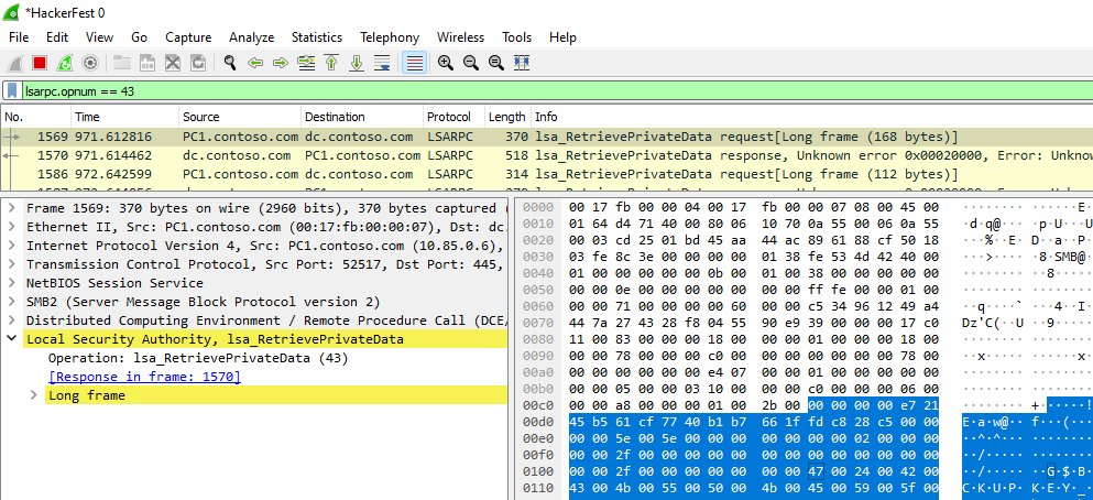 LSARPC WireShark Screenshot